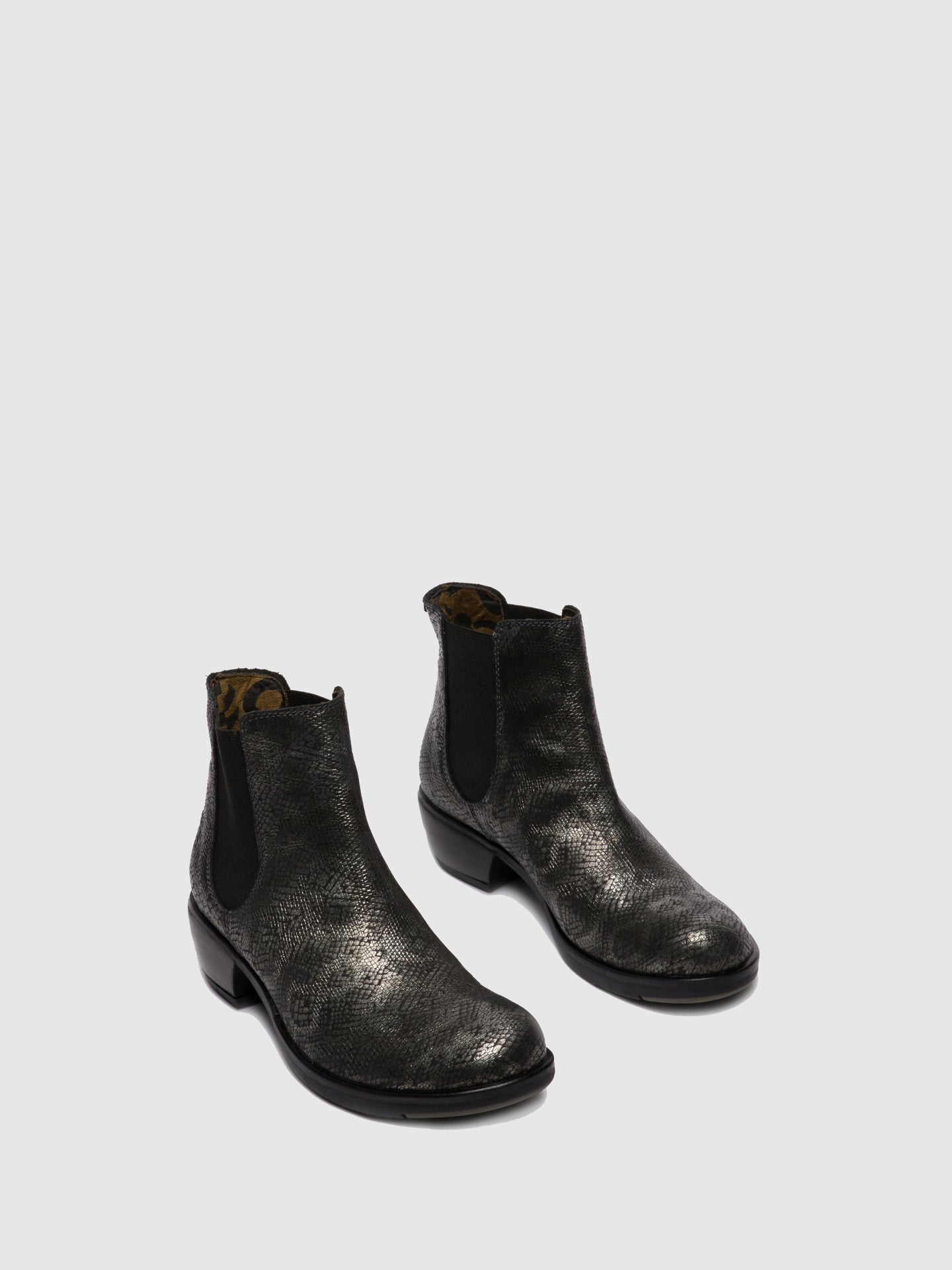 Fly London Chelsea Ankle Boots MAKE PANDORA BLACK/SILVER